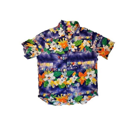 JAMS WORLD Collector's Vintage Rare Tropicale Hawaiian Floral‎ Shirt Medium USA - Picture 1 of 10